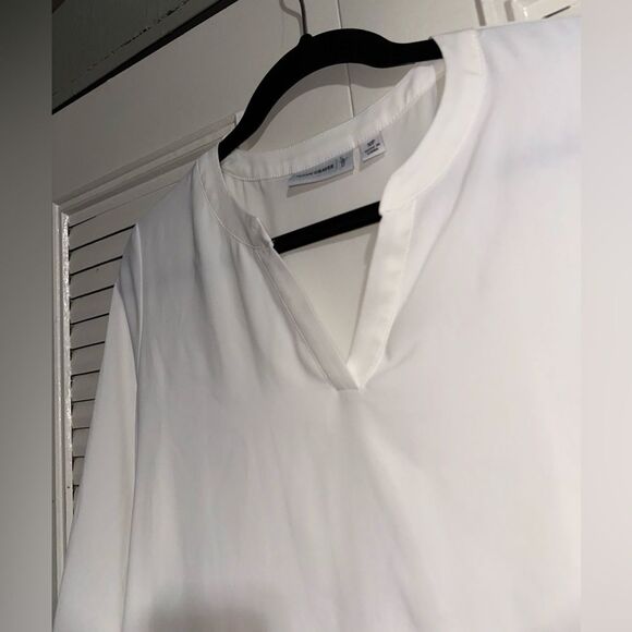 Susan Graver‎ Women’s Crossover Hem Roll Tab Sleeve Petite Tunic Top Size 10P - Picture 6 of 10